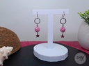 Boucles d'oreilles perles rose N°1