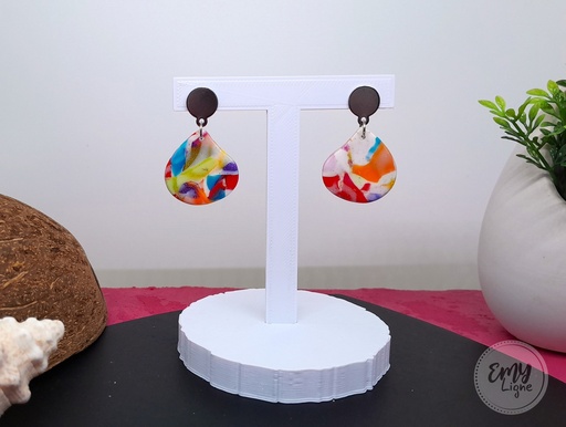 [BO20.0012] Boucles d'oreilles multicolores N°1