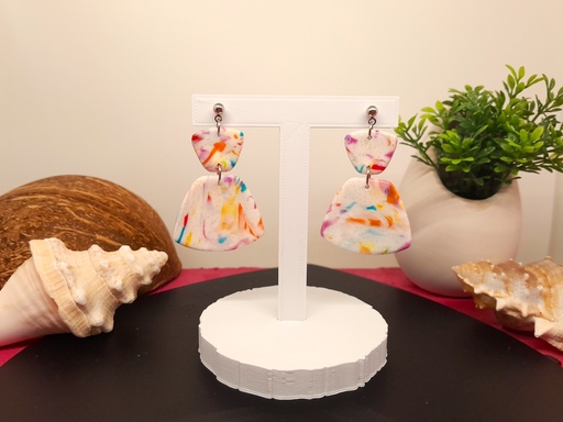[BO22.0010] Boucles d'oreilles multicolores N°3