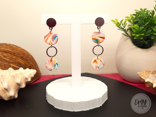 [BO22.0011] Boucles d'oreilles multicolores N°4
